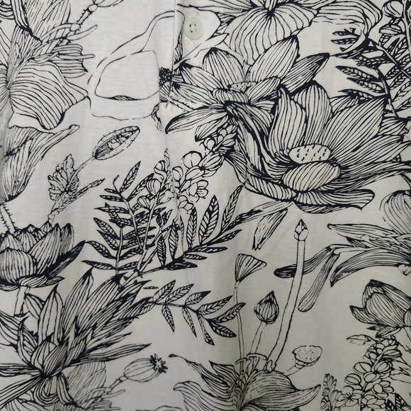 Porto Sur Men's Cotton White Blue Floral Print Polo Shirt Sz M - Picture 9 of 9